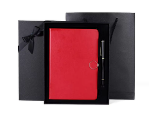 Set Regalo Taccuino A5 con Copertina Rigida in Similpelle, 100 Fogli, Rilegatura a Filo, Logo Personalizzato, Chiavetta USB, per Aziende - Product Image 6