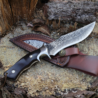 Couteau tactique de survie Damas, personnalisable OEM, lame en acier inoxydable, manche en bois G10, pour la chasse, EDC, couteau OEM disponible