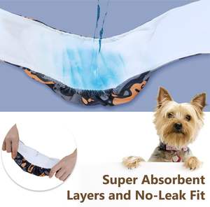 Couches en tissu de coton XS-XXL pour chiens bandes de ventre lavables pour chiots mâles pantalons physiologiques pour animaux de compagnie avec ceinture sanitaire - Product Image 3