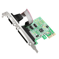 Ordinateur PCI E Express vers double voie 2 ports DB9 RS232 adaptateur de carte contrôleur PCIe PCI-E vers double série Combo carte d'extension CH38