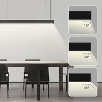 Lampe suspendue LED linéaire moderne noire et blanche, corps en aluminium, pour bureau, couloir, centre commercial, supermarché, projet d'éclairage