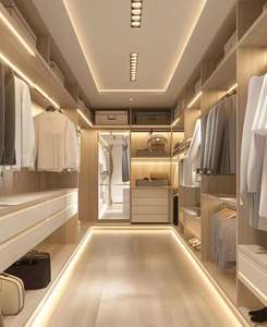 Armoire ouverte de luxe en bois, design moderne pour chambre à coucher, armoire murale - Product Image 2