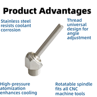 Boquilla de Alta Presión para Máquina CNC, Cabezal de Pulverización, Boquilla de Enfriamiento, Eje Rotatorio, Rosca de Acero Inoxidable, Universal