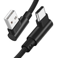 25cm 0.25m TYPE-C type c court Virage 90 Degrés À Angle Droit L Plier tissu nylon tressé USB-c données rapide de charge chargeur Câble