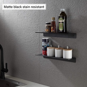 <strong>Black</strong> <strong>Floating</strong> Wall <strong>Shelf</strong> Hotel Shower Storage Wall Mount Bathroom <strong>Shelf</strong> - Product Image 2
