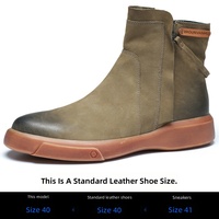 Produits les plus vendus – Nouveauté automne : Bottes de neige pour homme en cuir véritable, design rétro tendance à coupe basse, fermeture éclair, antidérapantes et respirantes