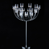 Nouveau centre de mariage accessoires mise en scène en fer forgé table décorative fleur table lustre en cristal vente en gros directe