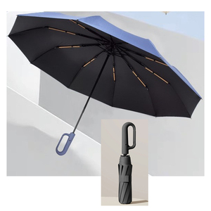 <span class=keywords><strong>Parapluie</strong></span> de voyage pliable <span class=keywords><strong>inversé</strong></span>, coupe-vent, 10 baleines, <span class=keywords><strong>parapluie</strong></span> <span class=keywords><strong>inversé</strong></span> avec poignée mousqueton, protection contre la pluie et le soleil pour femmes et hommes - Product Image 1