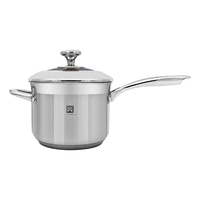Casserole multifonctionnelle en acier inoxydable Golden Key de 20 cm, cuiseur à œufs, friteuse, marmite à soupe, couvercle en verre, poignée courte, personnalisable
