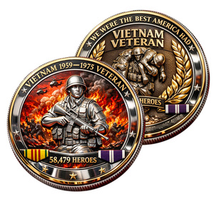 เหรียญที่ระลึกวีียดนามฮีโร่ 58,479 เหรียญ งานฝีมือโลหะ รูปเฮลิคอปเตอร์ สนามรบ ธีมสะสม ของขวัญทางธุรกิจ - Product Image 1