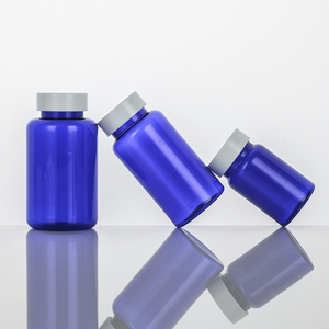 100cc 150cc200ccブルーPETプラスチックビタミン薬用ボトルパーソナルケア包装ピルボトルカプセルボトルABSスクリューキャップ付き - Product Image 2