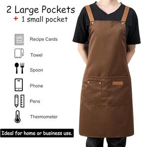 Hot Verkoop Custom Schort Waterdicht Oliebestendig Canvas Restaurant Koken Keukenschort Werkkleding Unisex Met Aangepast Logo - Product Image 5