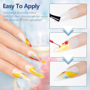 BOZLIN 15ML Gel UV LED Soak Off pour Ongles Effet Fleur Transparent, Gel Blooming pour Graffiti, <span class=keywords><strong>Marbre</strong></span>, Fleur, Aquarelle, Encre - Product Image 4