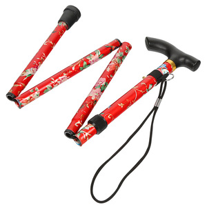 Bastón Plegable Impreso con Mango Telescópico y Diseño Floral Azul para Personas Mayores, Bastón para Caminar y Hacer Senderismo - Product Image 3