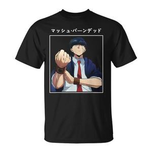 Camiseta de Anime Mash Burnedead para Hombre, Negra, de Algodón, con Diseño Gráfico de Personajes de Manga - Product Image 1