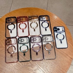 Coque de téléphone transparente en TPU galvanisée magnétique sans fil pour Iphone 17 16 15 Pro Max 14 Pro 13 12 11 Xs Max X - Product Image 1