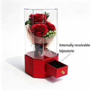 Caja Musical Moderna con Ramo de Rosas de Jabón, Estuche Acrílico con Luz LED para Guardar Joyas, Regalo Romántico para Mujeres, Cumpleaños, Aniversario - Product Image 3