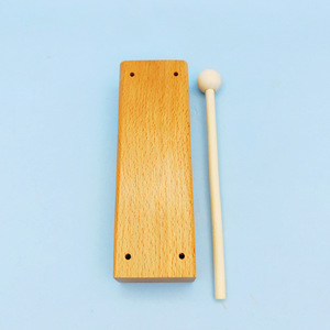 Bloc de percussion en bois de hêtre massif, plusieurs tailles, avec maillet en bois, instrument Orff pour enfants, entraînement au rythme stable - Product Image 2