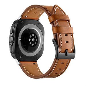 Bracelet en cuir compatible avec Samsung Galaxy Watch4 5 6 7 40mm 44mm Galaxy Watch 4 Classic 46mm 42mm Bracelet de montre noir unisexe - Product Image 2