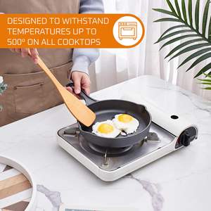 Set di pentole e padelle Pre-stagionate 6 pezzi doppio forno olandese Crockpot in ghisa e padella quadrata con coperchio pentole da esterno - Product Image 3