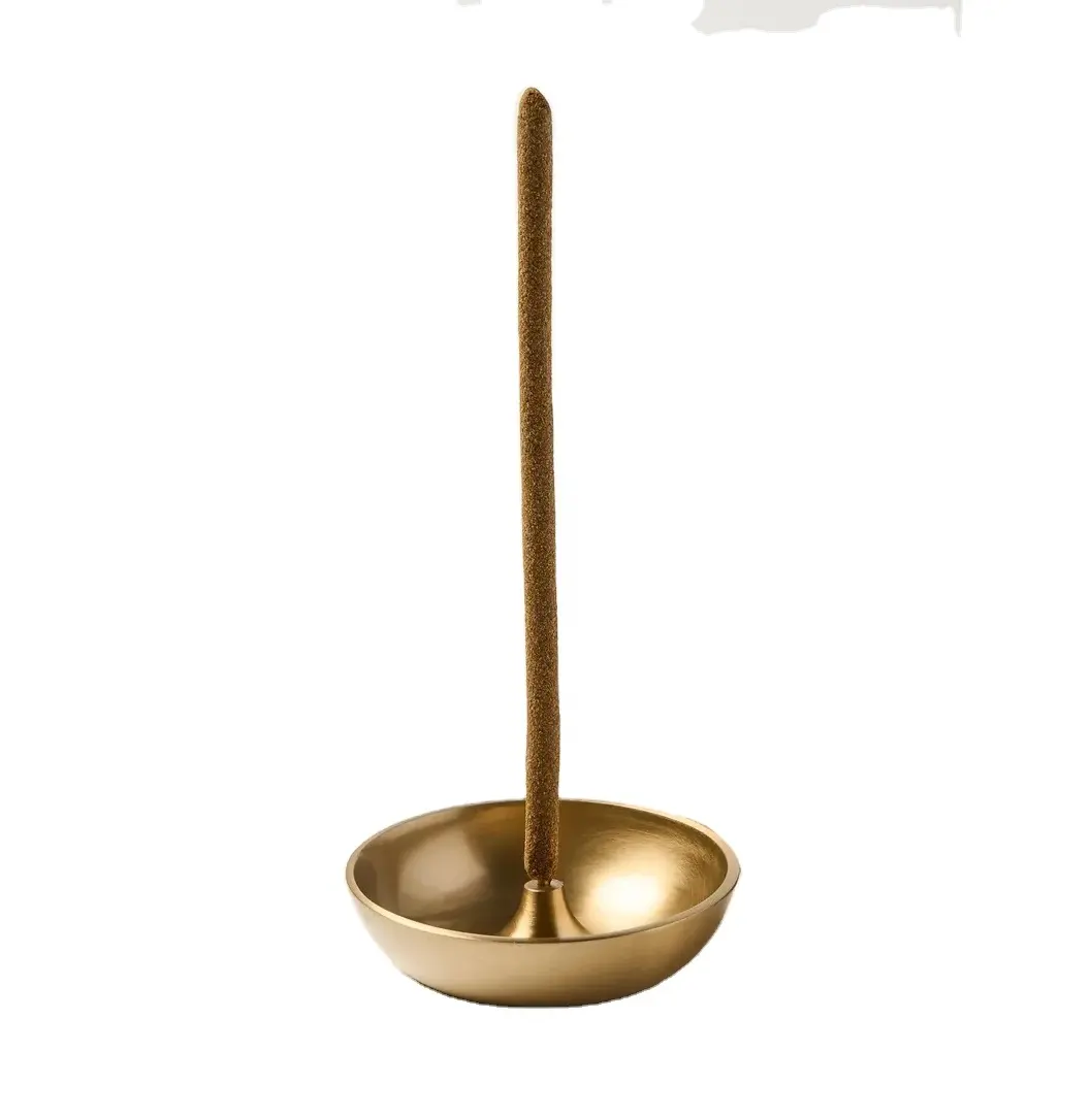 New Brass Incense Stick Holder Brass Incense Burner with Ash Catcher for Meditation Yoga Home Office Fragrance