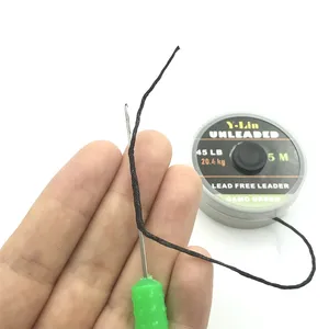 Ligne de pêche à la <span class=keywords><strong>carpe</strong></span> tressée extra-lourde sans plomb, facile à tresser, avec boucle de 5m, 45lb - Product Image 3