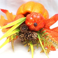 Set Dekorasi Thanksgiving Halloween Natal 2026, Daun Maple, Bunga Labu, Perlengkapan Foto, Buket Labu Elegan untuk Fotografi