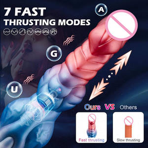 10 Frequency Liquid Silicone Huge Dragon Animal <b>Dildo</b> Thrusting Heating <b>Vibrator</b> For Adult - Product Image 5