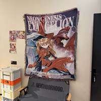Manta de Felpa Jacquard Tejida Personalizada, 100% Poliéster, Diseño de Anime y Dibujos Animados, Multiusos, para Avión, para las Cuatro Estaciones