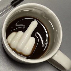 L up Yours Coffee <strong>Mug</strong> 350ml Funny <strong>Middle</strong> <strong>Finger</strong> Cups Ceramic <strong>Mugs</strong> with bottom <strong>Finger</strong> for Coffee Tea Milk - Product Image 2