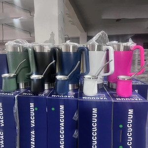 Juego de Tazas <span class=keywords><strong>Mate</strong></span> de Gran Capacidad con Asa, Termo de Acero Inoxidable de Vacío para Café y Cerveza, Mantiene la Temperatura por 6 Horas, Exclusivo para Comercio Transfronterizo - Product Image 3