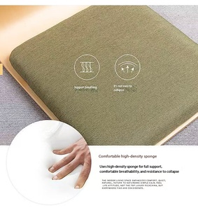 <span class=keywords><strong>Chaise</strong></span> de sol ergonomique en bois avec coussin, style japonais, siège tatami pour la méditation, salon, chambre à coucher - Product Image 6