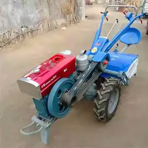 Mini trattore a piedi con macchina agricola 15hp trattore a 2 ruote con aratro