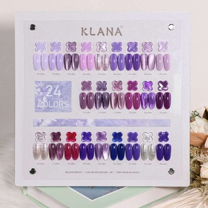 KLANA 24 Color Red Nail Gel Set UV Gel Polishes 15ml Red Sheer <b>Jelly</b> Gel Permanent Cat-eye for Nail Salon with Color Chart OEM - Product Image 4