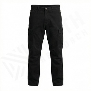 Pantalones Cargo DENMIN APPARELS Negros para Hombre, Ecológicos, Resistentes al Viento, Ligeros, de Algodón y Spandex, Corte Recto, con Múltiples Bolsillos - Product Image 3