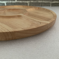 Plateau rond en bois de caoutchouc pour fruits