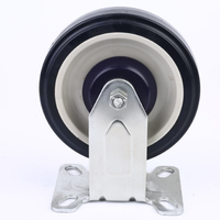 Roues pivotantes industrielles en acier noir, bleu, argent de 3/4/5/6/8 pouces pour chariots de supermarché, hôpitaux et gymnases