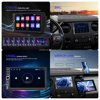 Autoradio Android 2din Podofo 4+64G, écran 7 pouces, bouton unique, Carplay/Android Auto sans fil, GPS, WiFi, radio pour voiture OEM ODM