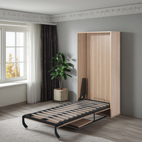 Lit Murphy électrique pliable JULEI, mécanisme de levage hydraulique, double moteur, cadre en métal, lattes en bois, robuste (capacité 250-400 kg)