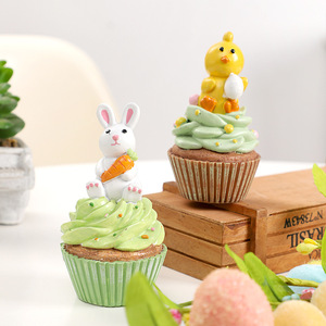 Decoraciones de Pascua, Conejitos y <span class=keywords><strong>Pollitos</strong></span> Adorables, Adornos de Resina Pintados a Mano, Decoración para el Hogar y Fiestas - Product Image 2