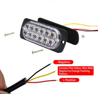 Feux de signalisation latéraux clignotants de type stroboscopique 12W 19 modes 12V 24V DC Lampe LED pour camion automobile