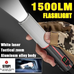 Linternas Tácticas con Zoom Telescópico, Linterna LED Recargable, 3 Modos de Iluminación, Largo Alcance, Impermeable, para Camping y Pesca - Product Image 2