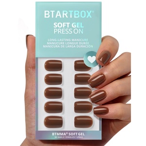 ชุดเล็บปลอม BTARTBOX ทรงสั้นสี่เหลี่ยม พร้อมกาวคุณภาพสูง ขายส่ง เจลนิ่มสีน้ำตาล สำหรับต่อเล็บแบบกดติด  สำหรับฤดูใบไม้ร่วง - Product Image 1