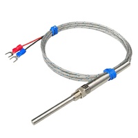 Industrial K Type Thermocouple Probe M8 Threaded High Temperature 600C Stainless Steel Fiberglass Insulated Digital ODM