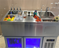 Table de barman portable avec lumière LED, comptoir de service sous le bar, nouvelle collection 2023