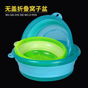 Folding Bait Bowl With Lid ABS Material Multi Purpose Fishing <b>Tackle</b> <b>Box</b> For Outdoor Use - Product Image 3