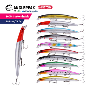Señuelos Duros Personalizados Tipo Minnow 184mm 24.5g, Señuelos de Pesca Minnow con Ojos 3D, Señuelo ABS en Blanco, Minnow de Hundimiento para Pesca desde Orilla y Pesca de Riberas - Product Image 6