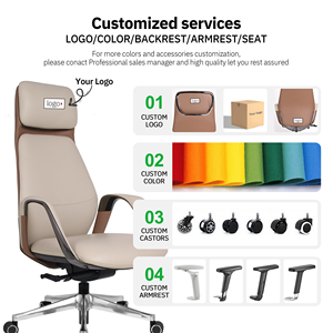 Silla Ejecutiva de Cuero para Escritorio de Computadora, Altura Ajustable, Inclinación Giratoria, Silla Ergonómica, Silla de Oficina, Chefsessel Aus Leader - Product Image 4