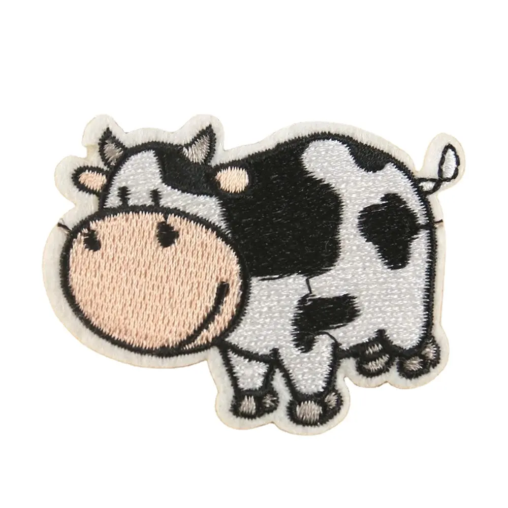 Cute cow embroidered cloth patch on children's clothes hat accessories cartoon little cow patch