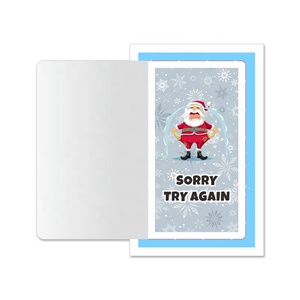 Cartes de Noël personnalisées haut de gamme avec 1 fenêtre, impression numérique sur papier artistique, languettes à tirer, billets de jeu - Product Image 3
